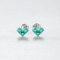 Gold Plated S925 Silver Pink Blue Aaaaa CZ Stud Earrings